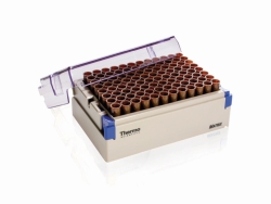 Lagerr&ouml;hrchen Matrix&trade;, mit 2D- und Strichcode, steril, ohne Schraubverschluss, Gestell mit Barcode