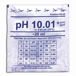 Soluciones tamp&oacute;n de pH, 25 &deg;C