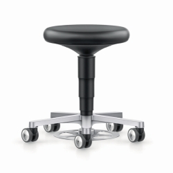 Taburete para sala limpia con desbloqueo de pie