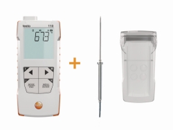 Set medidor de temperatura testo 110 Food, con sonda alimentaria de acero inoxidable