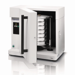 Analysensiebmaschinen AS 200 tap, mit Schallschutzschrank