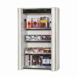[LLG] Armarios de seguridad S-PHOENIX Vol. 2-90 con puertas plegables, 3 estantes, acero inoxidable