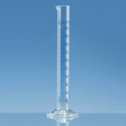 Probetas graduadas, vidrio de borosilicato 3.3, forma alta, clase A, graduadas en azul, incl. certificado individual USP