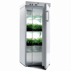 Incubador refrigerado FOC IL, con puerta interior transparente y estantes iluminados