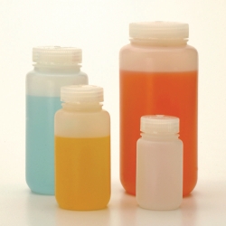 Frascos de boca ancha Nalgene&trade;, HDPE fluorado, con tap&oacute;n de rosca, PP fluorado