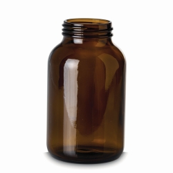 Frascos de boca ancha, vidrio sodoc&aacute;lcico, &aacute;mbar