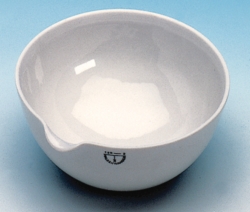C&aacute;psulas de evaporaci&oacute;n, de porcelana, semiprofundas, base redonda, forma media