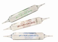 Soluciones tamp&oacute;n de pH en ampollas, t&eacute;cnicas