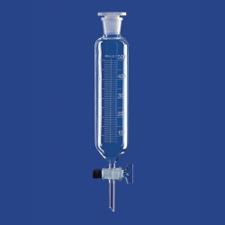 Scheidetrichter zylindrisch, mit Glasküken, Borosilikatglas 3.3