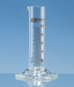 Probetas graduadas, vidrio de borosilicato 3.3, forma baja, clase B, graduaci&oacute;n &aacute;mbar