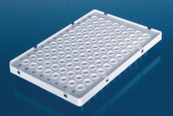 96-well PCR-Platten, PP, erh&ouml;hter halber Rahmen