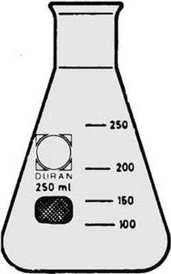 Erlenmeyerkolben Enghals DURAN, braun