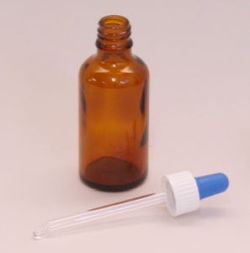 Pipettenflasche, rund, Braunglas