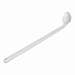 Cucharas desechables, curvas, mango largo, PS, blanco