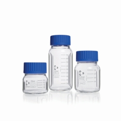 Frascos de cuello ancho con deflectores, GLS 80&reg;, DURAN&reg;, con tap&oacute;n roscado