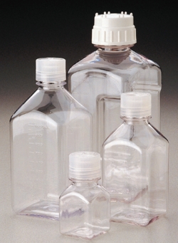 Frascos de cultivo cuadrados Nalgene&trade; tipo 2019, PETG, est&eacute;riles