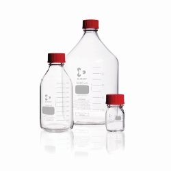 Laboratory bottles, Duran&reg;, with srew cap and pouring ring