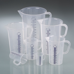 Messbecher, PP, blaue Skala