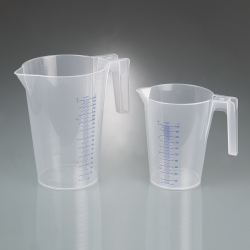 Messbecher, PP, blaue Skala, stapelbar